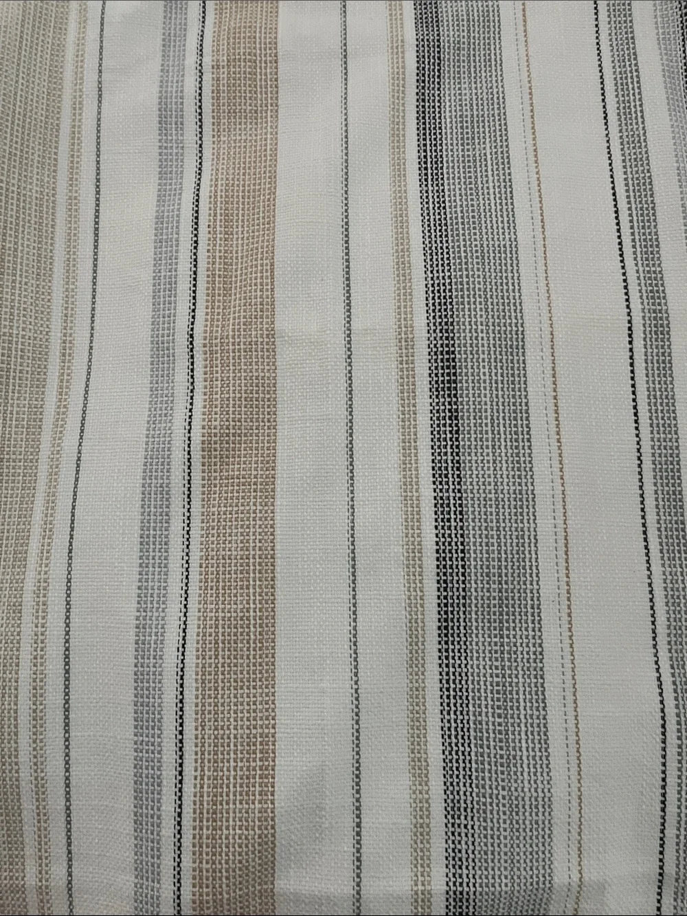 Pottery Barn Neutral Stripes Set of King Pillow  Shams in White, Gray, and Tan